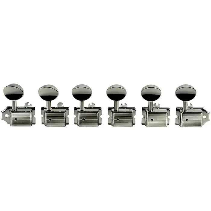 Kluson 6-In-Line Deluxe Series Oval Metal No Logo Tuning Machines Nickel Guitar Center