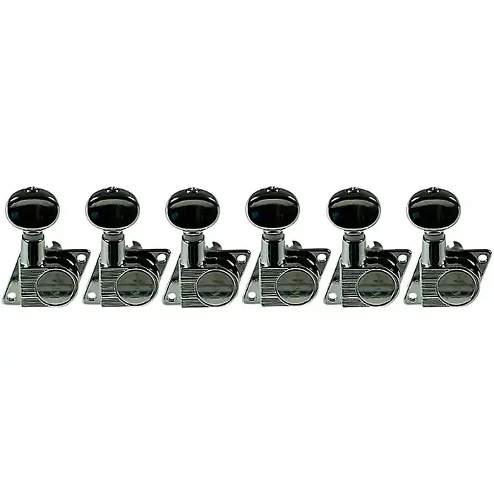 Kluson 6-In-Line Non-Locking Revolution Series F-Mount Tuning Machines With Staggered Posts Chrome Guitar Center