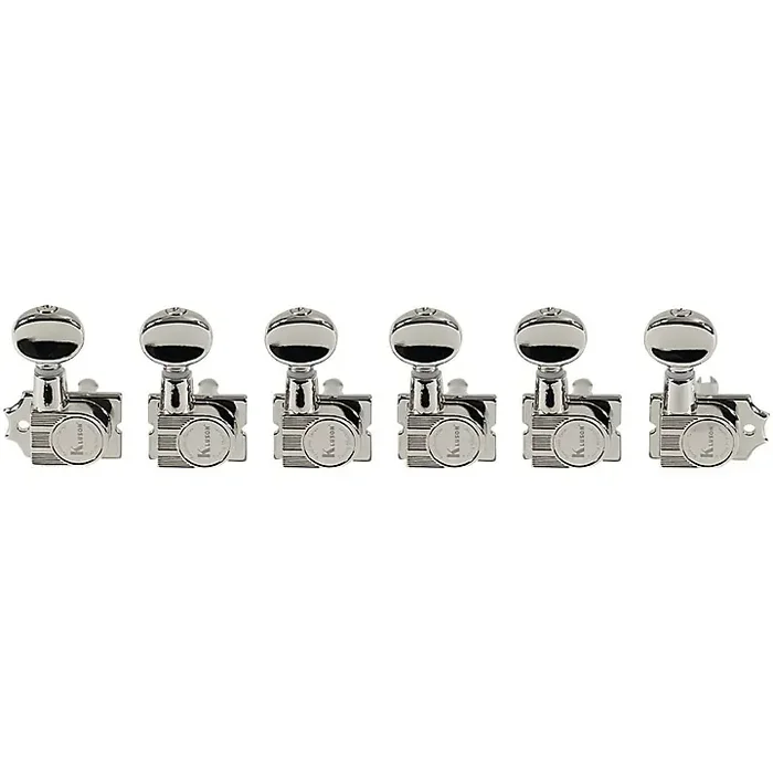 Kluson 6-In-Line Revolution Series H-Mount Tuning Machines With Staggered Posts Nickel Guitar Center