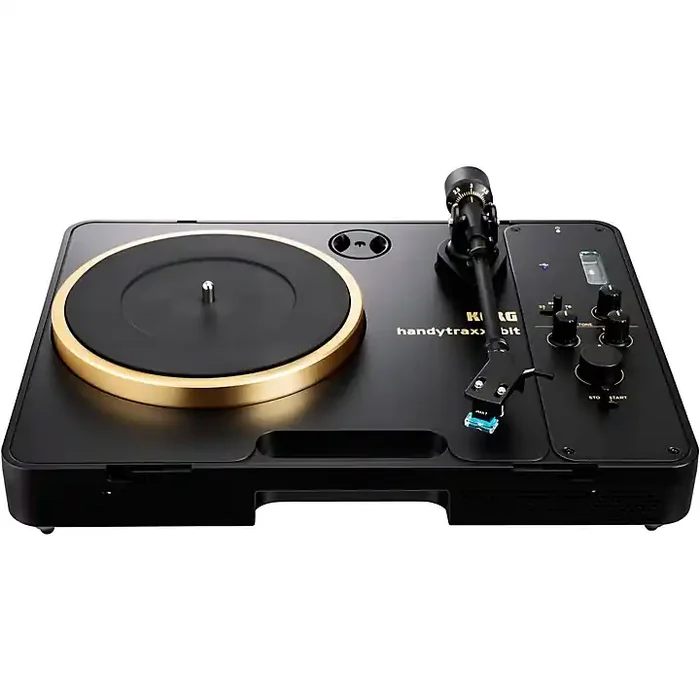KORG handytraxx 1bit High-Resolution Portable Record Player with NuTube Black/Gold Guitar Center