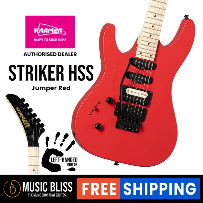 Kramer Striker HSS Left-handed Electric Guitar – Jumper Red