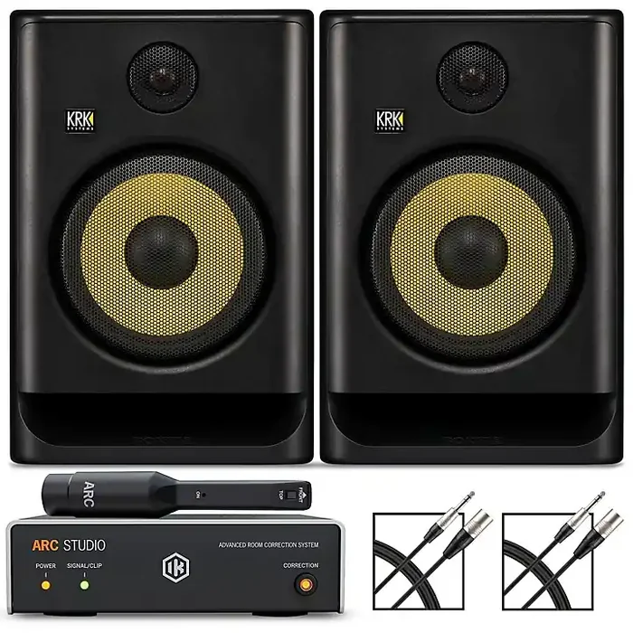 KRK ROKIT 8 Generation Five 8″ Studio Monitor Pair With IK Multimedia ARC Studio Advanced Room Correction System Guitar Center