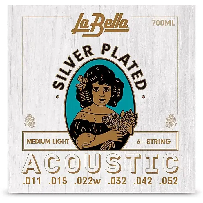 La Bella 700 Silver-Plated 6-String Acoustic Guitar Strings Medium Light (11 – 52) Guitar Center