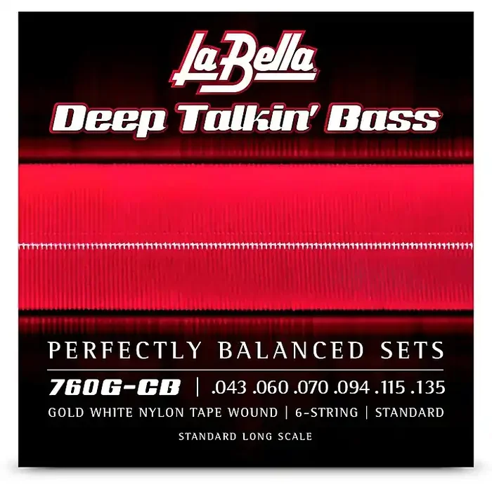 La Bella 760G-CB Deep Talkin Bass Gold White Nylon Tape Wound 6-String Bass Strings – Standard 43 – 135 Guitar Center