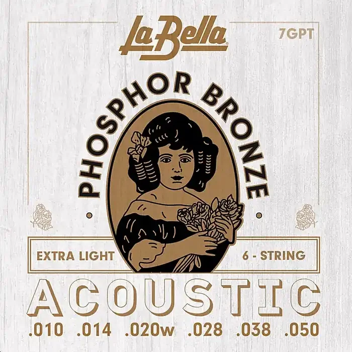 La Bella 7GP Phosphor Bronze 6-String Acoustic Guitar Strings Extra Light (10 – 50) Guitar Center
