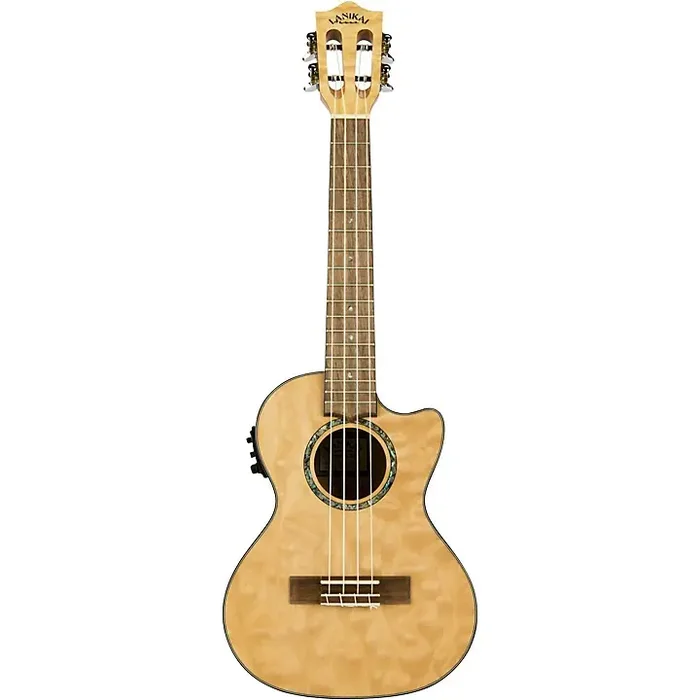 Lanikai QM-CET Quilted Maple Tenor with Kula PreampAcoustic Electric Ukulele Natural Guitar Center
