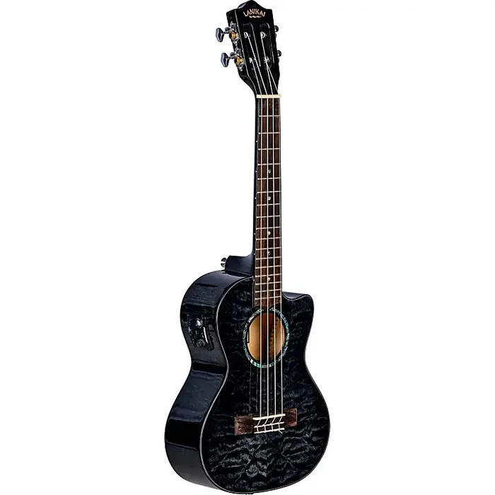 Lanikai QM-CET Quilted Maple Tenor with Kula PreampAcoustic Electric Ukulele Transparent Black Guitar Center