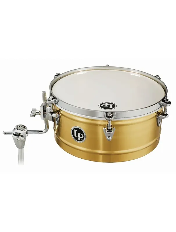 Latin Percussion 14″ Brass Timbale with Chrome Hardware and Mount Bracket
