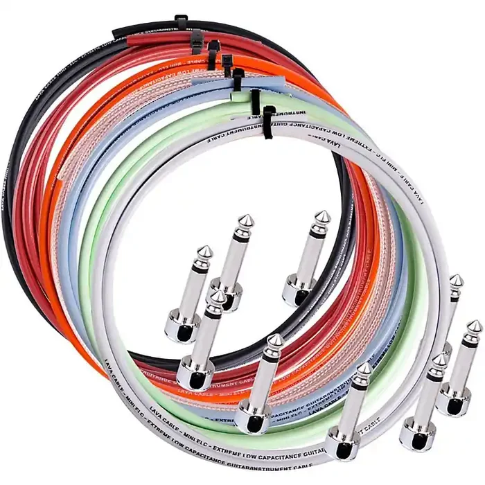 Lava Piston Solder-Free Mini Ultramafic Right Angle Cable Kit 10 ft. with 10 plugs Purple Guitar Center