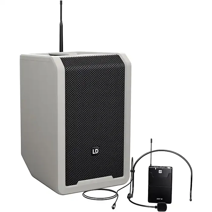 LD Systems ANNY 8 Portable 8″ Battery-Powered Speaker With Wireless Headset Mic, Urban Grey Guitar Center