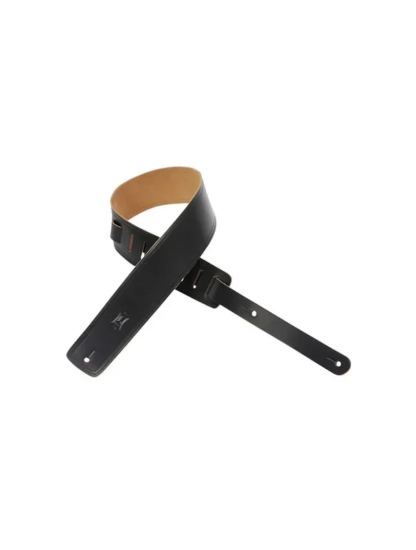 Levy‘s Leathers DM1-BLK 2 1/2″ Wide Black Genuine Leather Guitar Strap