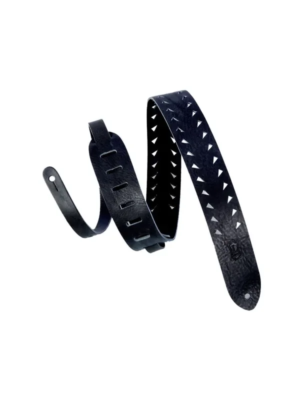Levy‘s Leathers M12TTV-BLK 2″ Wide Black Veg-Tan Leather Guitar Strap