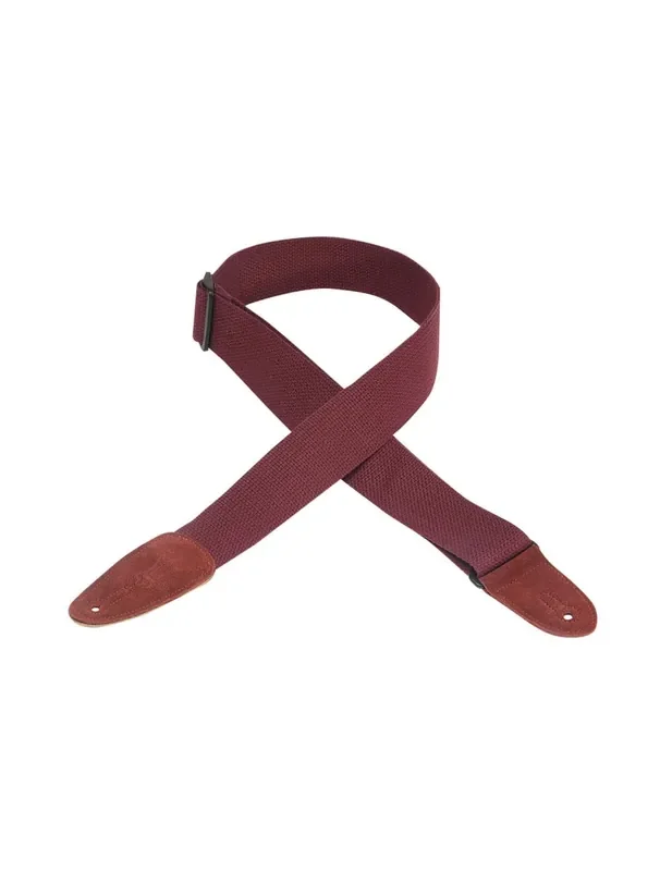 Levy‘s Leathers MC8-BRG 2″ Burgundy Cotton Guitar Strap w/ Suede Ends