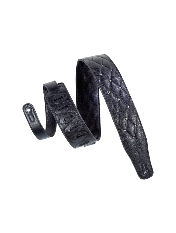 Levy‘s Leathers MG26DS-BLKABR 2 1/2″ Wide Black Garment Leather Guitar Strap