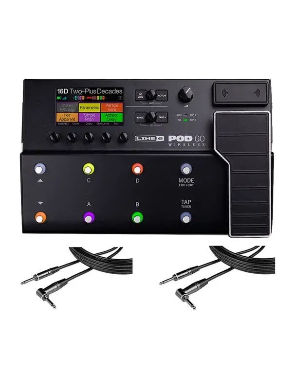 Line 6 POD Go Wireless + 2x Gator 20‘ RA Instrument Cable