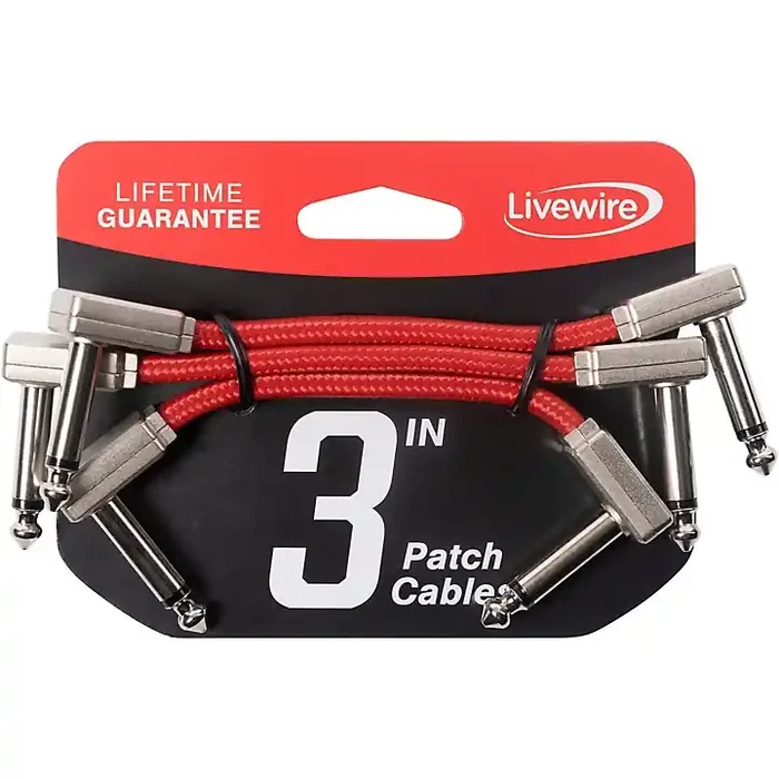 Livewire Braided Patch Cables 3-Pack 3 in. Scarlet Riff Guitar Center
