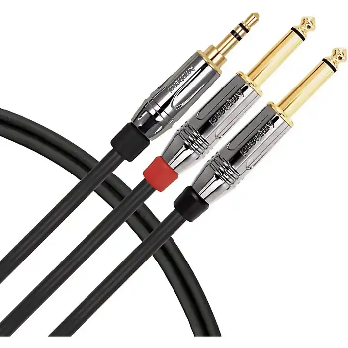 Livewire Elite Interconnect Y-Cable 3.5 mm TRS Male to 1/4″ TS Male 9 ft. Black Guitar Center