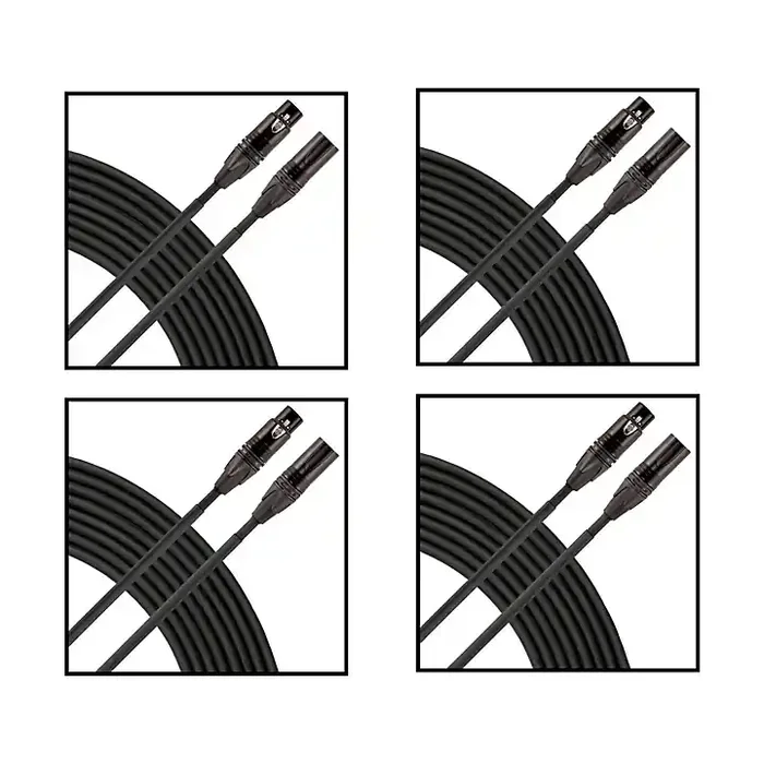 Livewire Elite Quad Microphone Cable 4-Pack 25 ft. Black Guitar Center