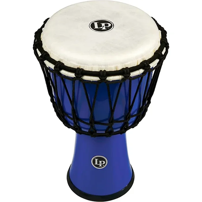 LP World Rope-Tuned Circle Djembe, 7 in. Blue