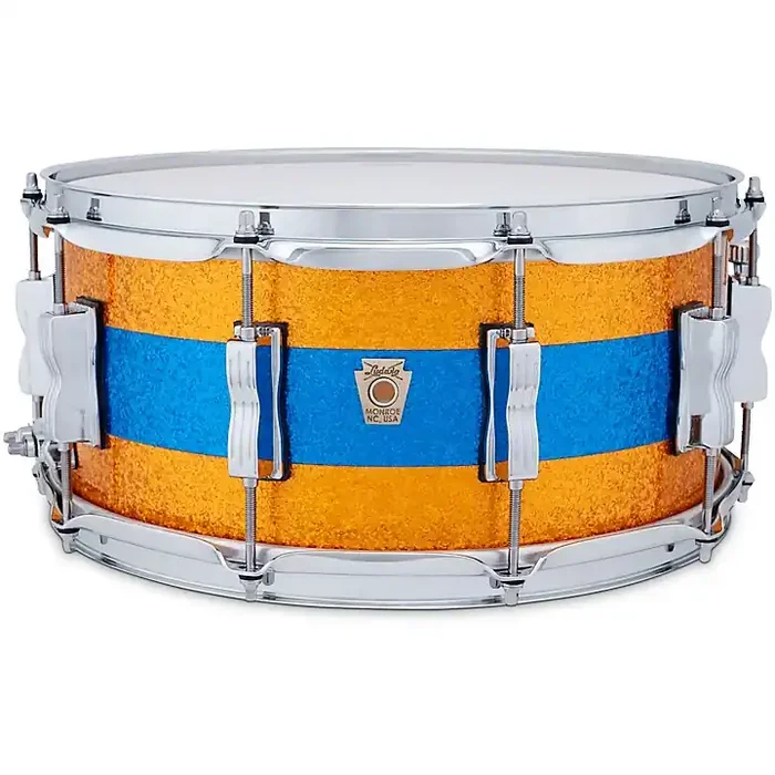 Ludwig Classic Maple Snare Drum 14 x 6.5 in. Gold/Blue Tri-Band Guitar Center