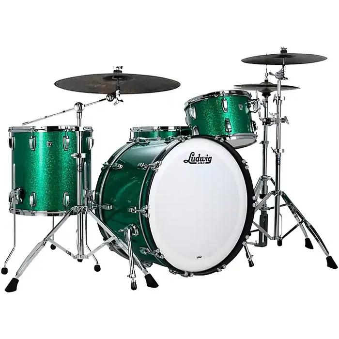 Ludwig Classic Oak 3-piece Pro Beat Shell Pack With 24″ Bass Drum Green Sparkle Guitar Center