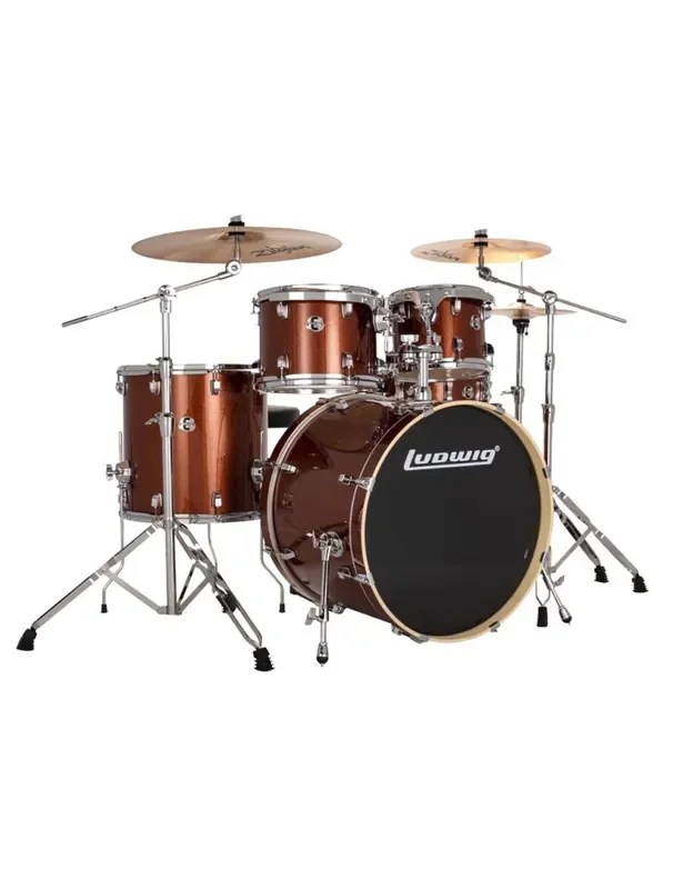 Ludwig Evolution 5-pc Shell Pack w/ 22″ Kick – Copper Sparkle