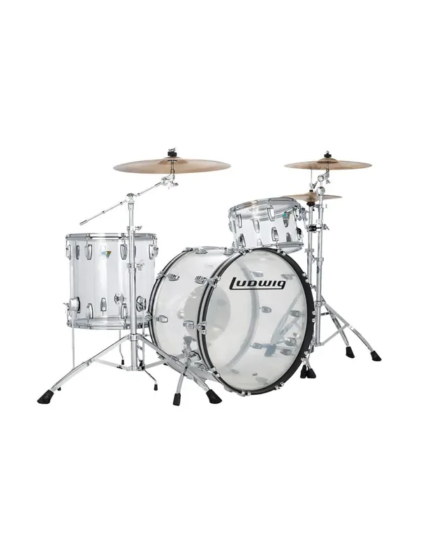 Ludwig Vistalite Pro Beat 3pc Shell Pack w/ 24″ Kick – Clear