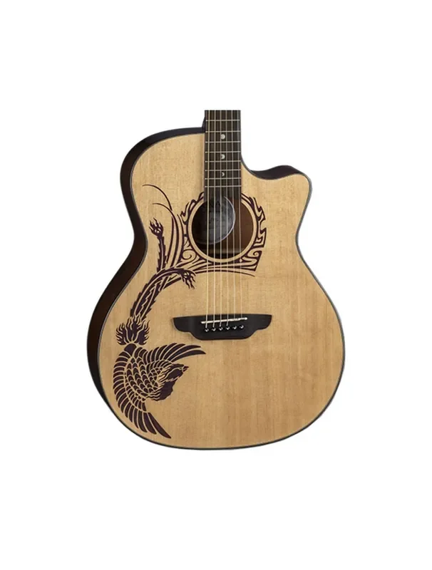 Luna Oracle Phoenix Spruce Acoustic/Electric Guitar – Gloss Natural