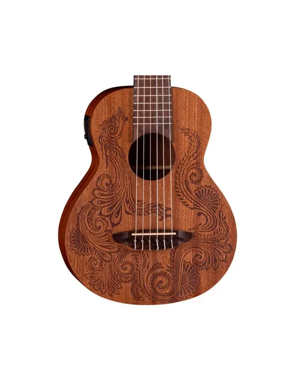Luna Uke Henna Dragon Mahogany 6-String Guitarlele w/Preamp