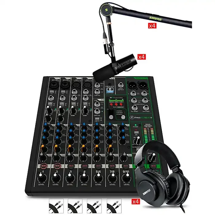 Mackie ProFX10v3+ Content Creator Bundle With SM7dB Microphones and SRH440A Headphones Guitar Center