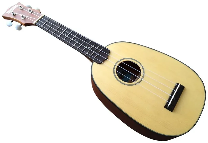 Makai MP-71 Spruce Mahogany Soprano Pineapple Ukulele with Black Binding