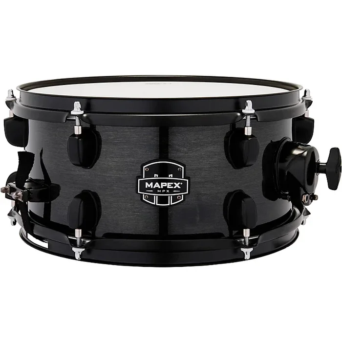 Mapex MPX Maple/Poplar Hybrid Shell Side Snare Drum 12 x 6 in. Transparent Midnight Black