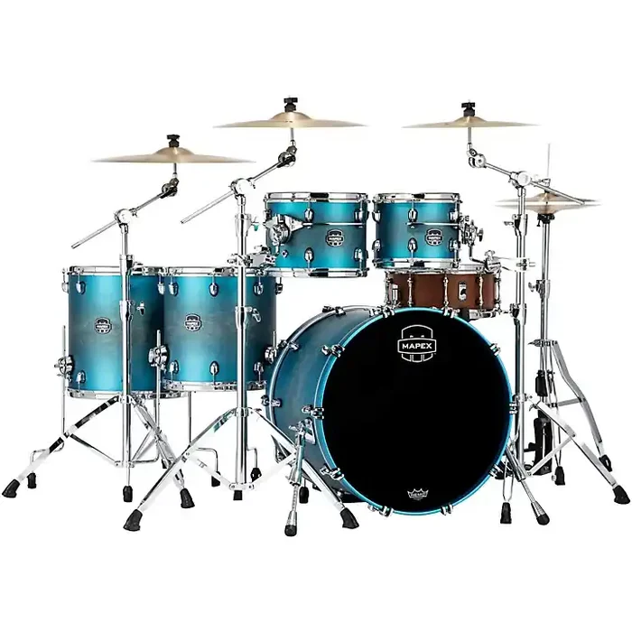 Mapex Saturn Evolution Workhorse Birch 5-Piece Shell Pack With 22″ Bass Drum Exotic Azure Burst Guitar Center