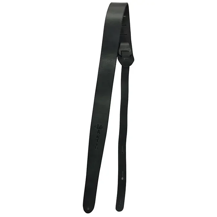 Martin 2″ Leather Acoustic Guitar Strap With CFM Logo Black Guitar Center