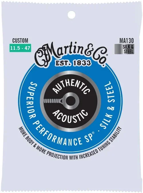 Martin Authentic Acoustic Superior Performance Guitar Strings – Silk and Steel