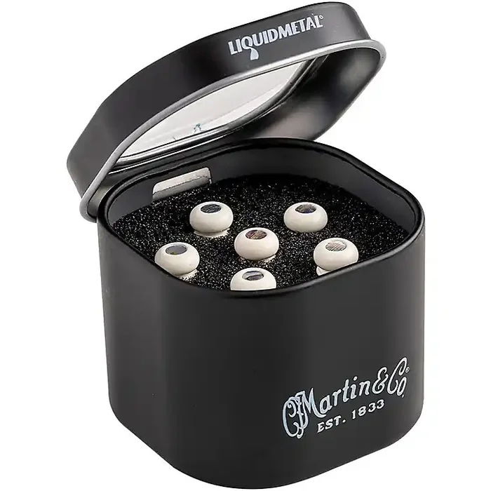 Martin Luxe Liquidmetal Bridge Pin Set Bone Pearl Guitar Center