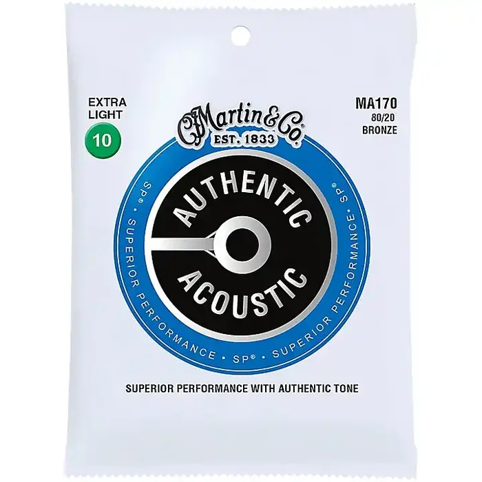 Martin MA170 Authentic Acoustic 80/20 Bronze Extra Light Guitar Strings Guitar Center