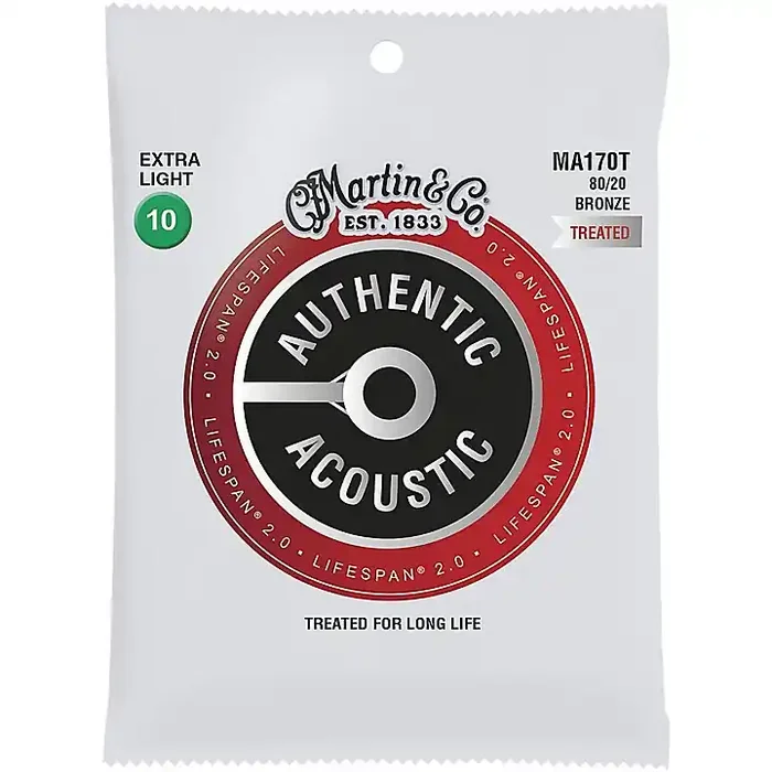 Martin MA170T Lifespan 2.0 80/20 Bronze Extra-Light Authentic Acoustic Guitar Strings Guitar Center