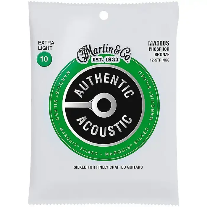 Martin MA500S Marquis 12-String Phosphor Bronze Extra-Light Authentic Silked Acoustic Guitar Strings Guitar Center