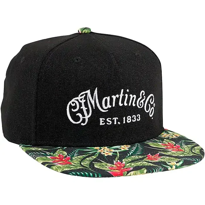 Martin Martin Flat Brim Baseball Cap, Oahu Logo, Black Guitar Center