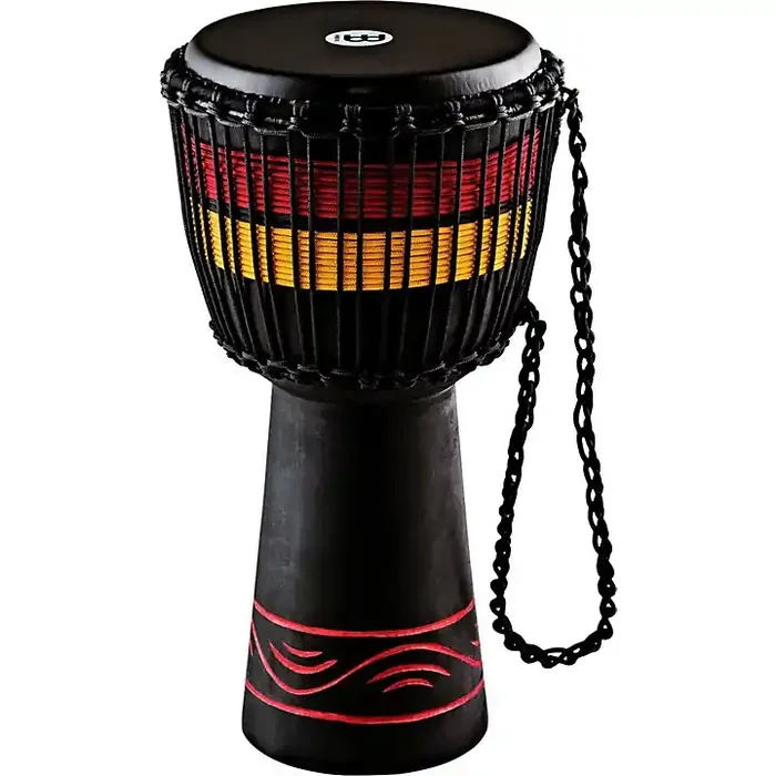 MEINL African Style Fire Rhythm Series Rope Tuned Wood Djembe 10 in. Black Guitar Center