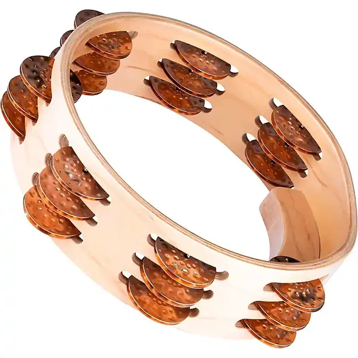 MEINL Artisan Compact Maple Wood Tambourine Three Rows Hammered Cymbal Bronze 8 in. Guitar Center