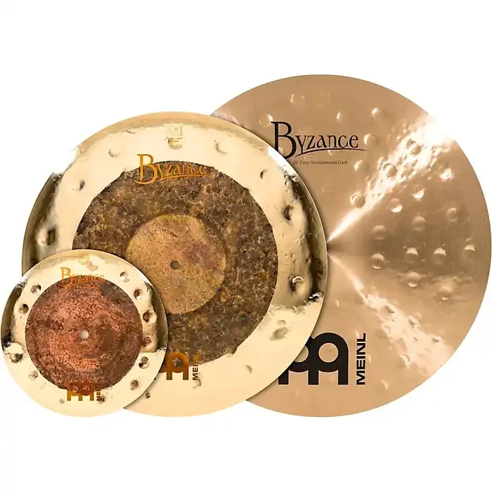 MEINL Byzance Mixed Crash Cymbal Pack, 10″, Dual 18″, & 20″ Extra Thin Hammered Traditional Guitar Center
