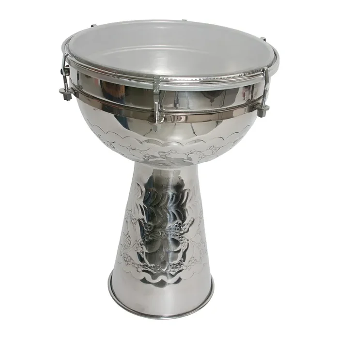 Metal Doumbek with Synthetic Head 10-by-15-Inch