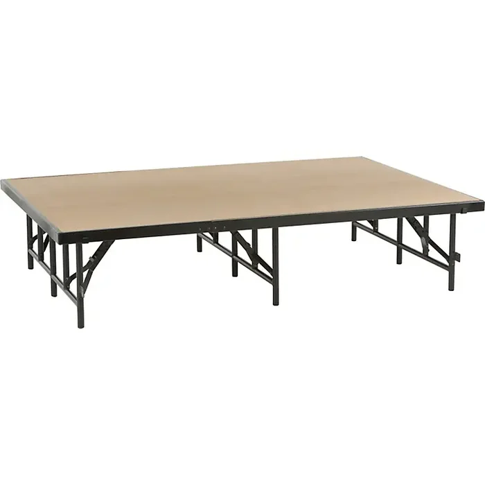 Midwest Folding Products 4‘ Deep X 6‘ Wide Single Height Portable Stage & Seated Riser 24 Inches High Gray Polypropylene Guitar Center