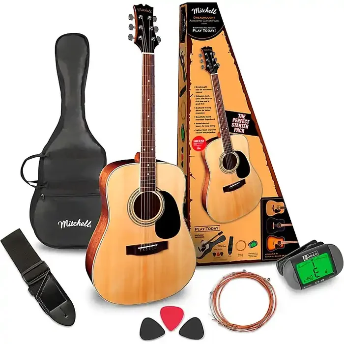 Mitchell D120PK Acoustic Guitar Value Package Natural Guitar Center