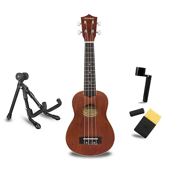 Mitchell MU40 Soprano Ukulele Deluxe Package Natural Guitar Center