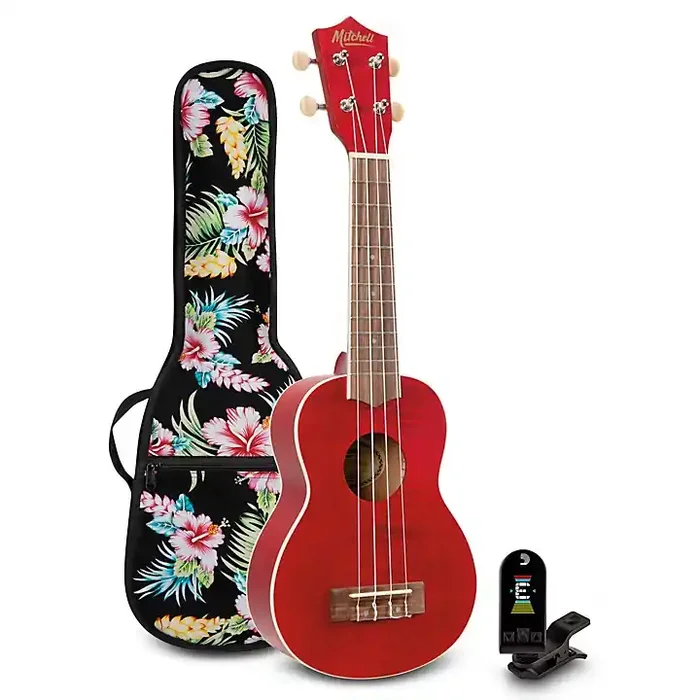 Mitchell MU45F Exotic Soprano Ukulele Flamed Maple Pack Cherry Guitar Center