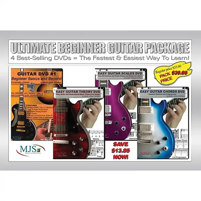 MJS Music Publications Ultimate Beginner Guitar 4 DVD Package Guitar Center