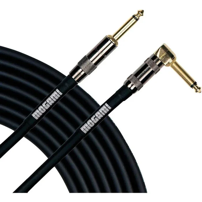 Mogami Platinum Guitar Cable 1/4 Jacks Right Angle to Straight – 20ft